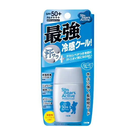 [JP031] OMI Sun Bears SILVER Active Cooling Milk Sunscreen SPF50+ PA++++ (30g)